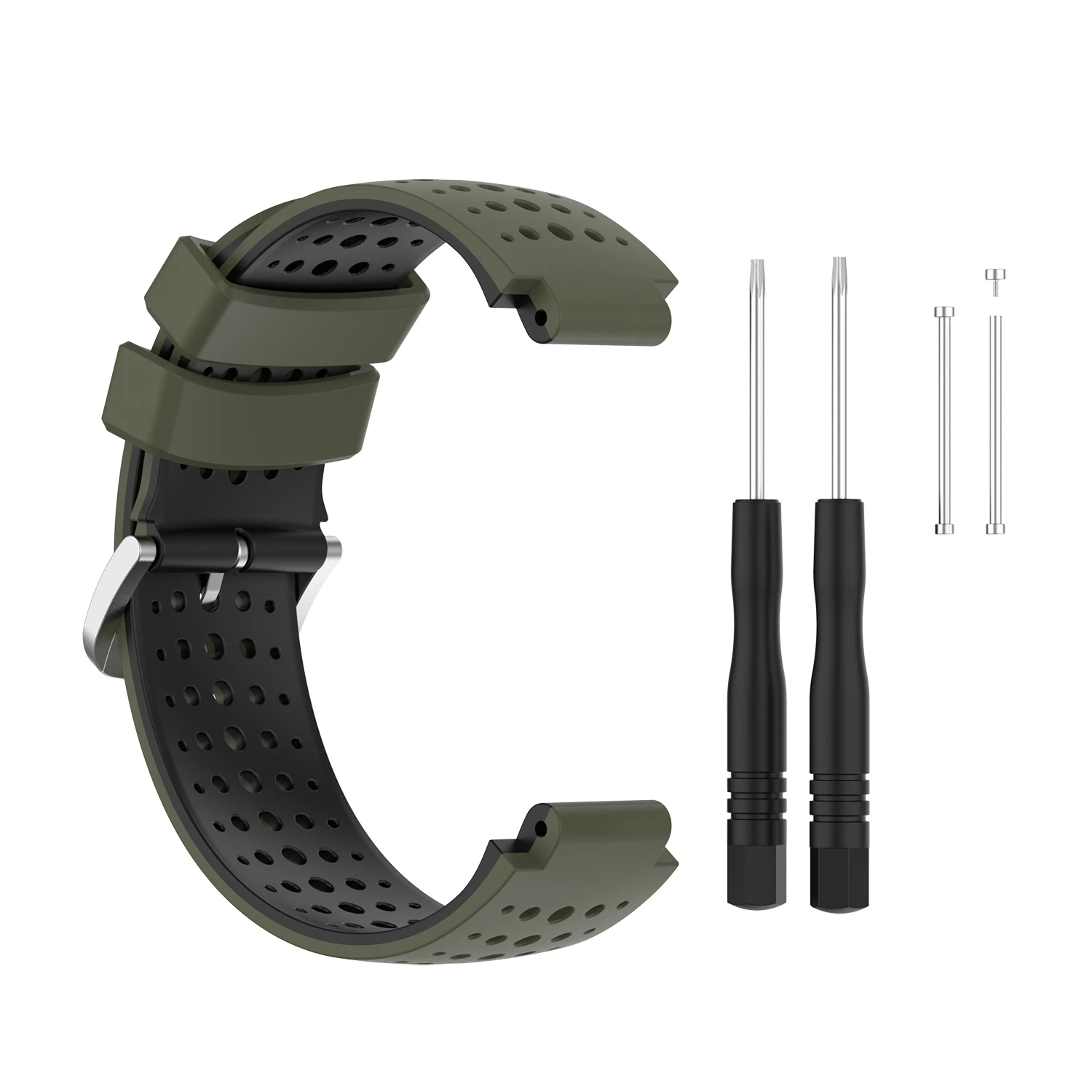 

Silicone Watch Band Strap for Garmins Forerunner 220 230 235 620 630 735 Wristband with Repair Tool Black+AG