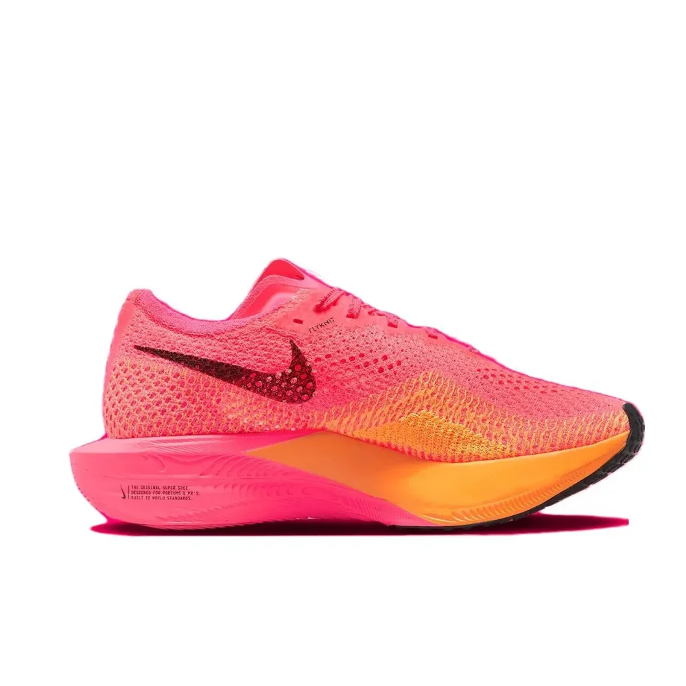 Nike ZoomX Vaporfly Next% 3 Men's and Women's Comfortable Lightweight Marathon Low Top Running Shoes Pink Yellow Orange Colorway