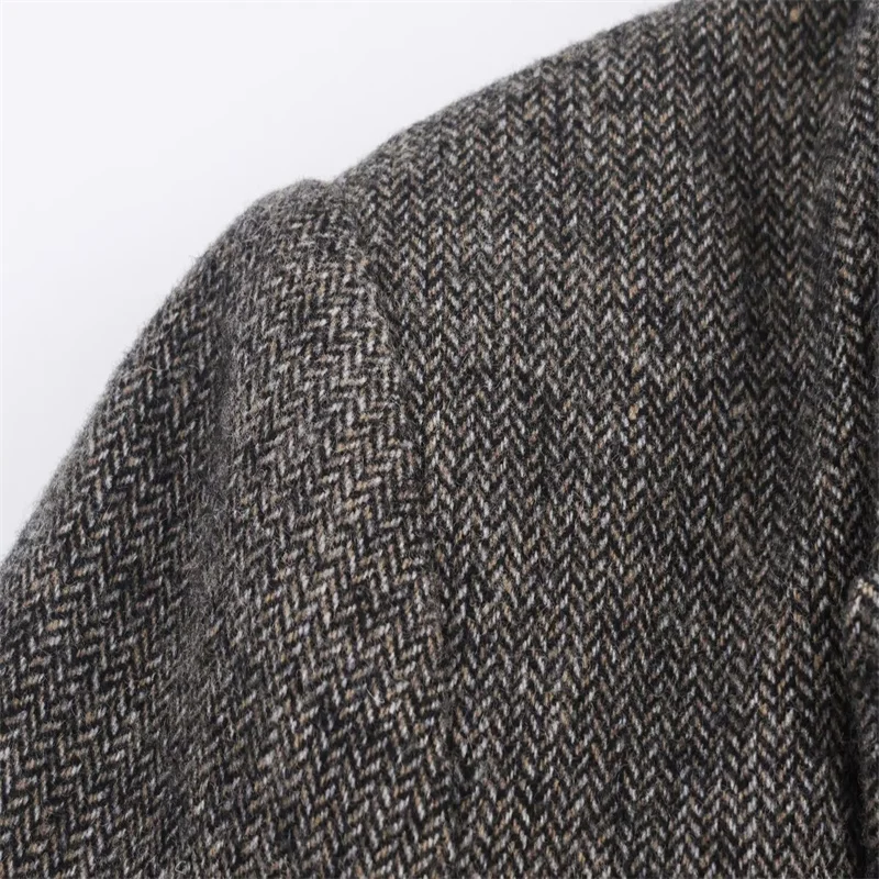 سترة صوف متعرجة متعددة الاستخدامات لخريف وشتاء 2025 أنيقة للحفلات وربطة عنق