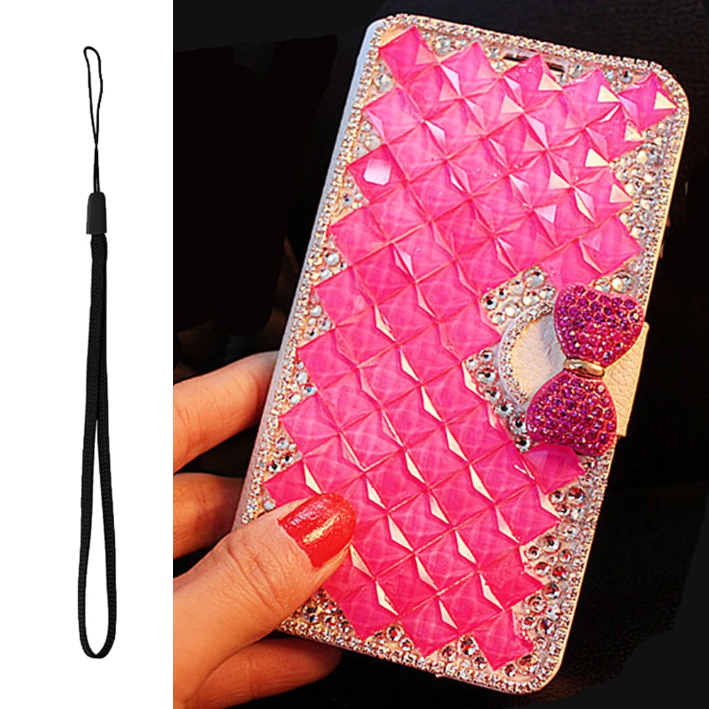 Flip Book Leather Phone Case for Xiaomi 13T / 13T Pro / Redmi K60 Ultra Glitter Diamond Cover,Wallet Card Holder and Stand Strap