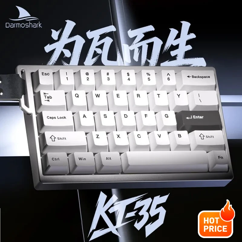 Darmoshark KT35 Wired Mechanical Keyboard Magnetic Switch RT 0.01mm 8KHz 35% Layout 35Keys Gamer Keyboard for FPS Valorant