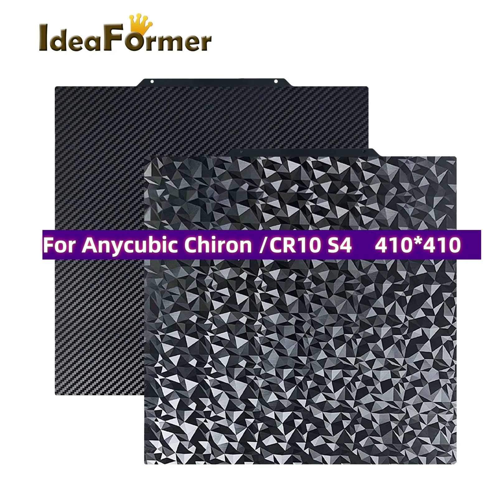 

410x410mm For Anycubic Chiron Build Plate Spring Steel Sheet PEO PET Sheet for CR-10 S4/Voron 400 build plate 3d Printer Parts