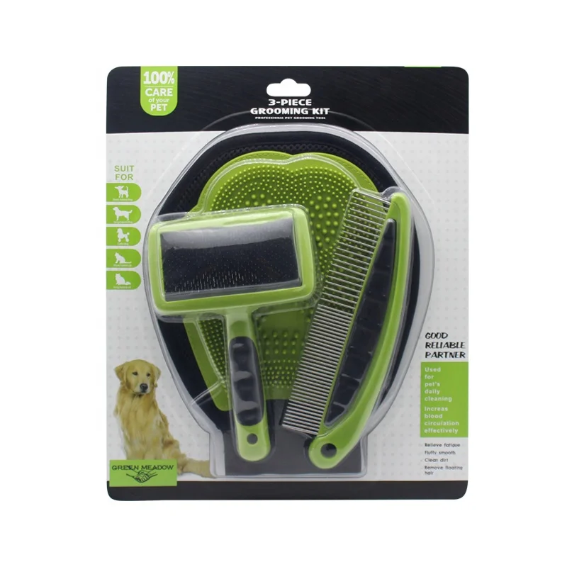 3-in-1 Pet Dog Beauty Brush Set Pet Beauty Gloves Pet Dog Beauty Cleaning Set