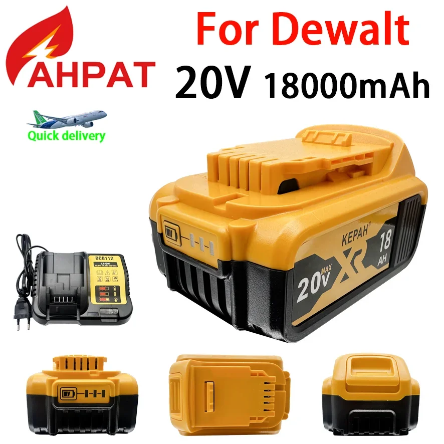 2025 New 100% Original 18000mAh 20V for Dewalt Power Tool Battery DCB206 20V 18.0Ah Battery DCB206 20V Battery DCB205 DCB200