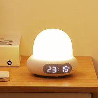 LED Bedside Alarm Clock with Night Light for Kids Colour Changing Dimmable Time Indicator Timer Electric Clock USB Charging