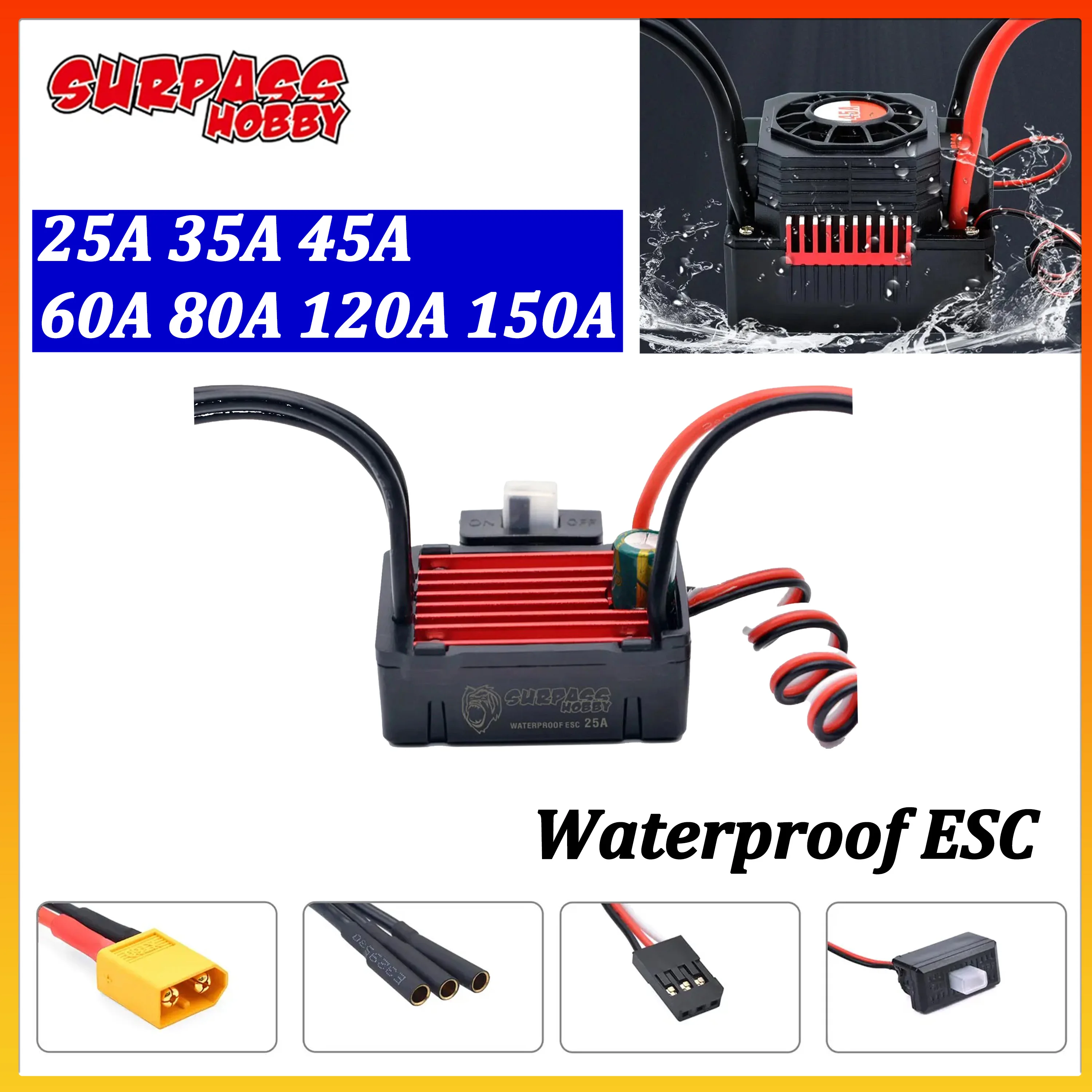 Esc Waterproof 60A - ESC à Prova d'Água SURPASS HOBBY