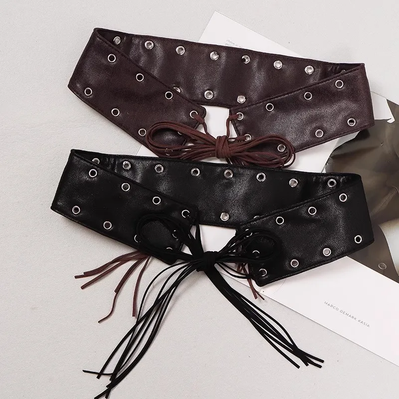 

Женские винтажные полые пояса из искусственной кожи, женское платье, корсеты, поясные ремни, украшения, широкий пояс R2868