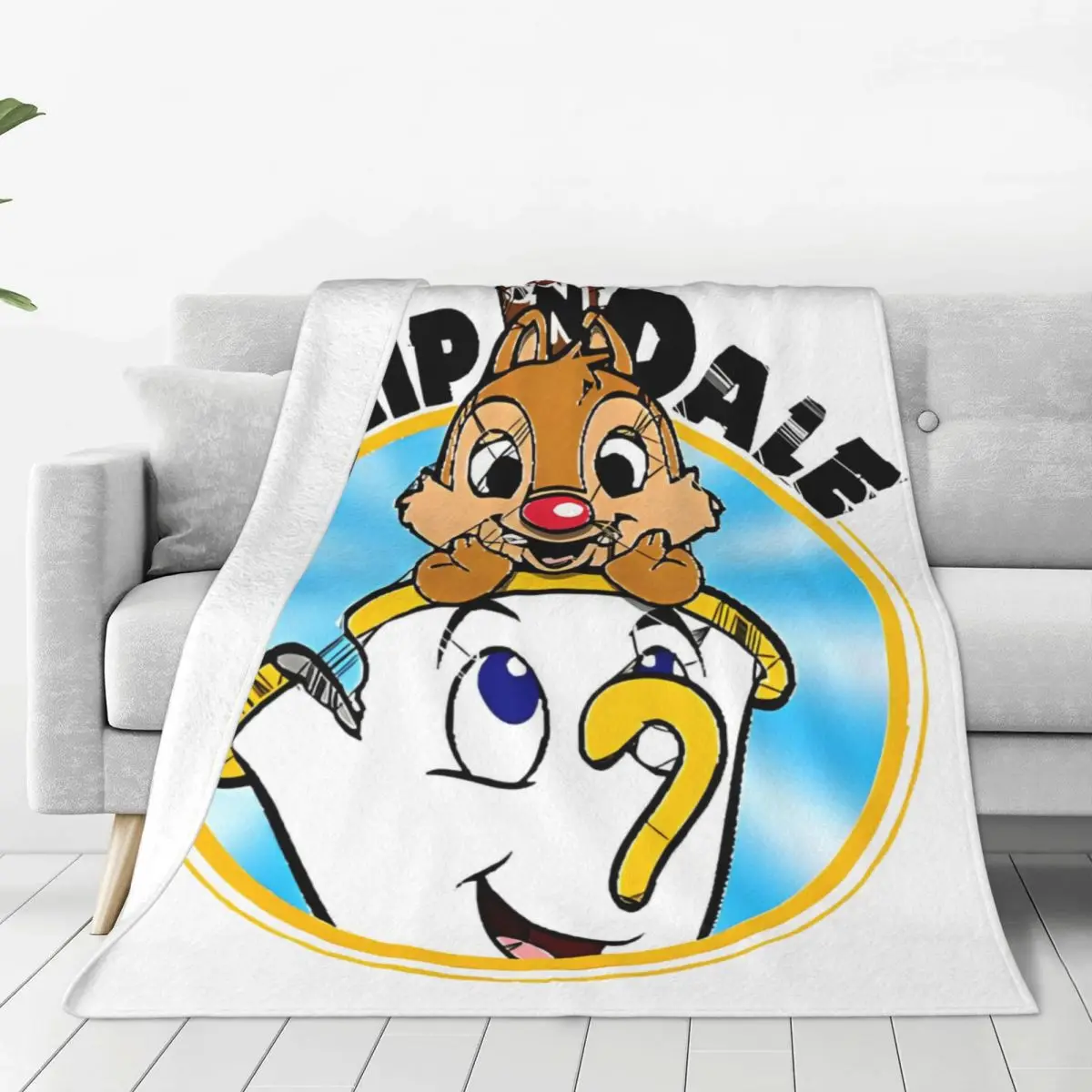 Chip N Dale Adventure Rescue Ranger Cartoon 96 Super Blanket Airplane Travel Plush Throw Blanket Print Bedroom Flannel Bedspread