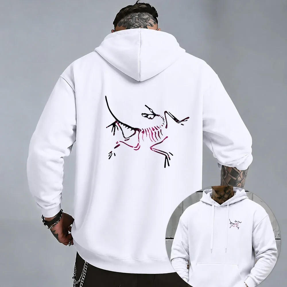 Fashionable Multifunctional Hoodie with European and American Skeleton Printing, Retro Casual Loose Fit Slim Fit Autumn Warmth
