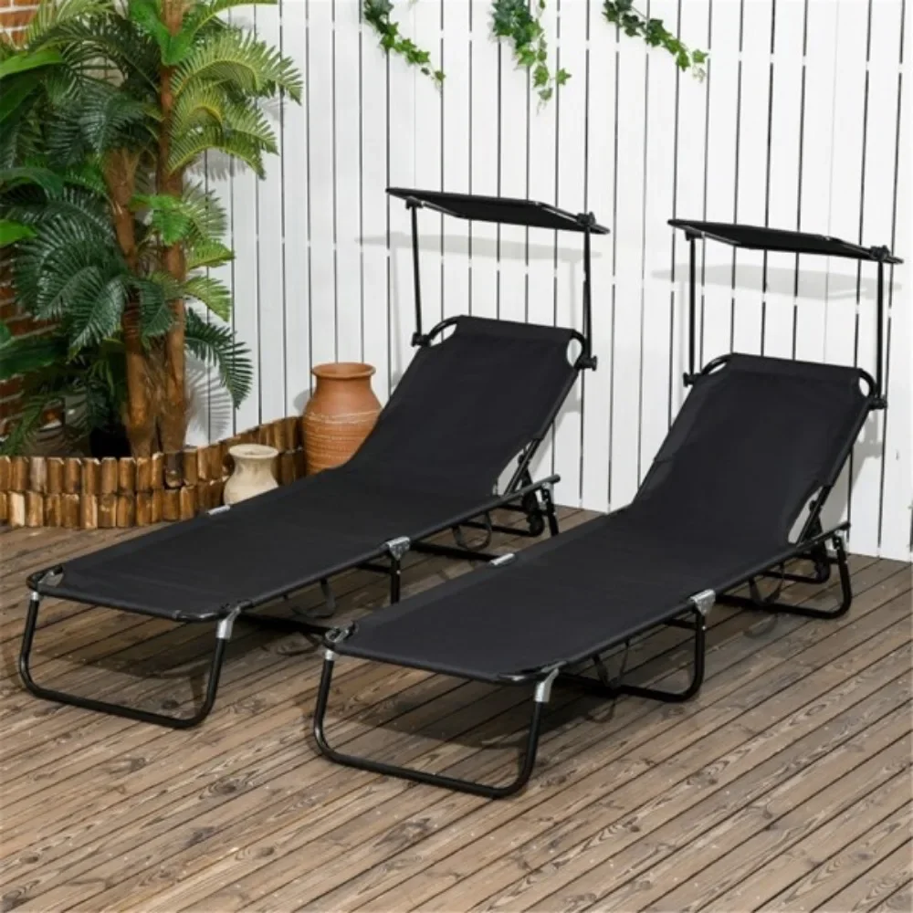 Folding Lounger / Beach Chair Waterproof Powder Coated Steel Foldable Design for Easy Transportation Ideal for Garden, Balcony