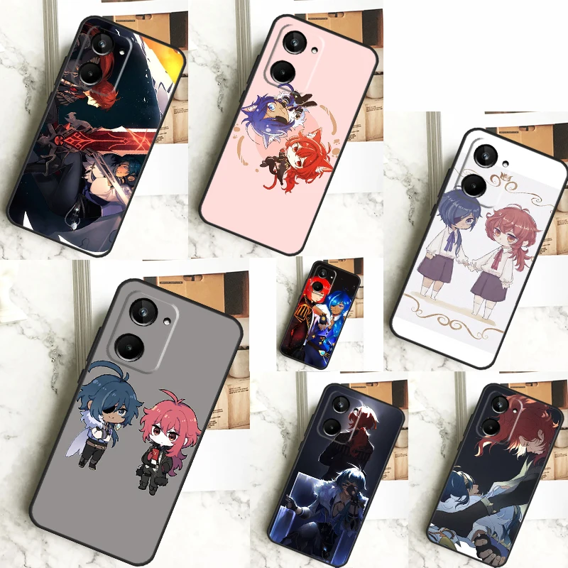 Kaeya and Diluc Genshin Impact For Realme 12 11 10 9 Pro Plus GT5 GT Neo 6 C55 C53 C51 C35 C33 C30 C25s C21Y C31 C67 Case