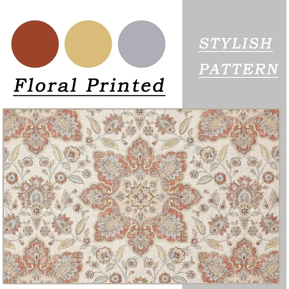 ヴィンテージレッドフローラルメダリオンカーテン 95インチ丈、光を透過する、グロメットトップ、54x95インチ ペア、ホームデコレーション用