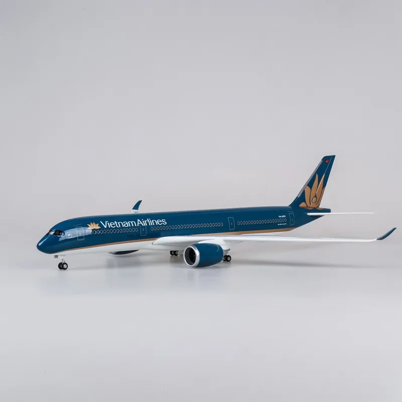 47cm Large Scale Toy Plane Vietnam A350 Diecast Resin Airplane Model Kits with Stand for Aviation Enthusiast Gift or Collection