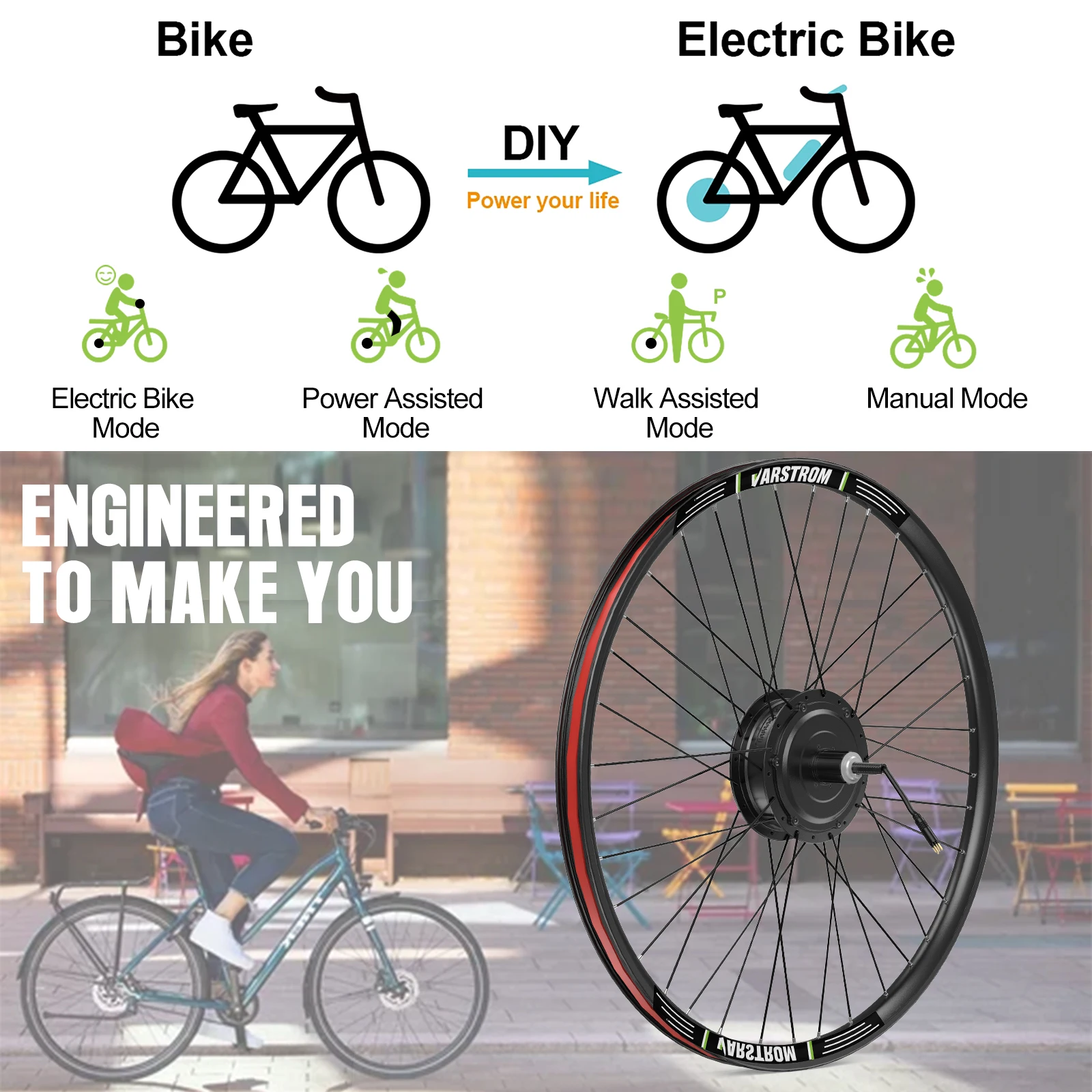 Bafang Hub Motor Wheel Ebike Kit 500W 48V Brushless Motor Front Rear Drive Electric Bike Conversion Kit 26 27.5 28 29 Inch 700C