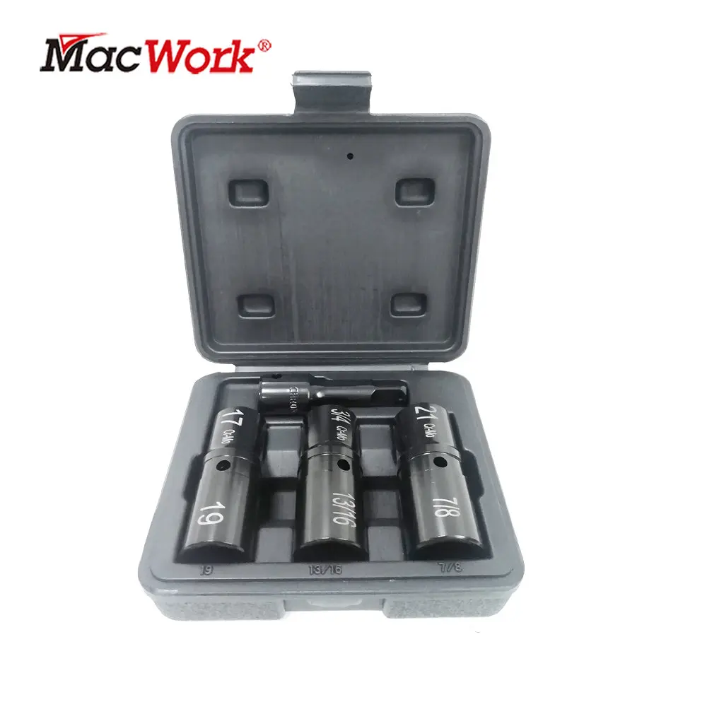 

MacWork 4Pcs Impact Socket Set 6 Total Lug Nut Size Innovative Flip Design Cover Most Commonly Imperial and Metric