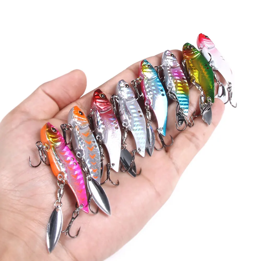 Metal VIB Fishing Blade Lure with Double Spinner Tail Spinner Spinnerbait 12g/16g Vibe Wobblers Isca For Pike Bass Trout