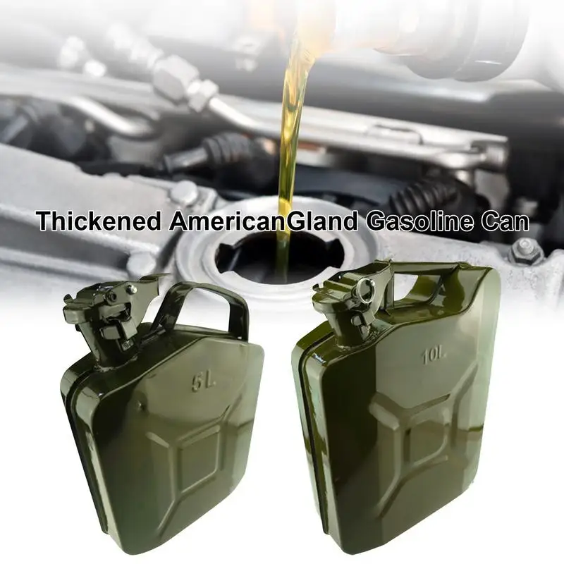 

5L Fuel Tanks With Fuel Nozzle Stainless Steel Jerry Can Stable And Sealed Gasoline Drums Metal Spout For Petrol