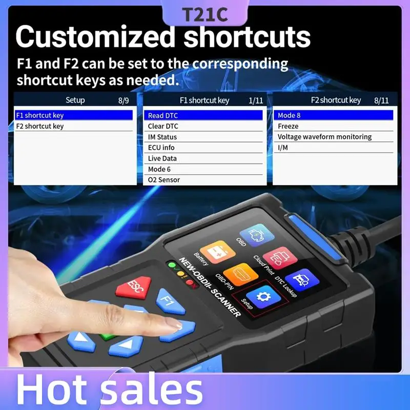 

T21C T300 OBD2 Diagnostic Tool Superior Check Engine Code Reader With Reset Function 6 Mode 8 Readiness For All Vehicles Car