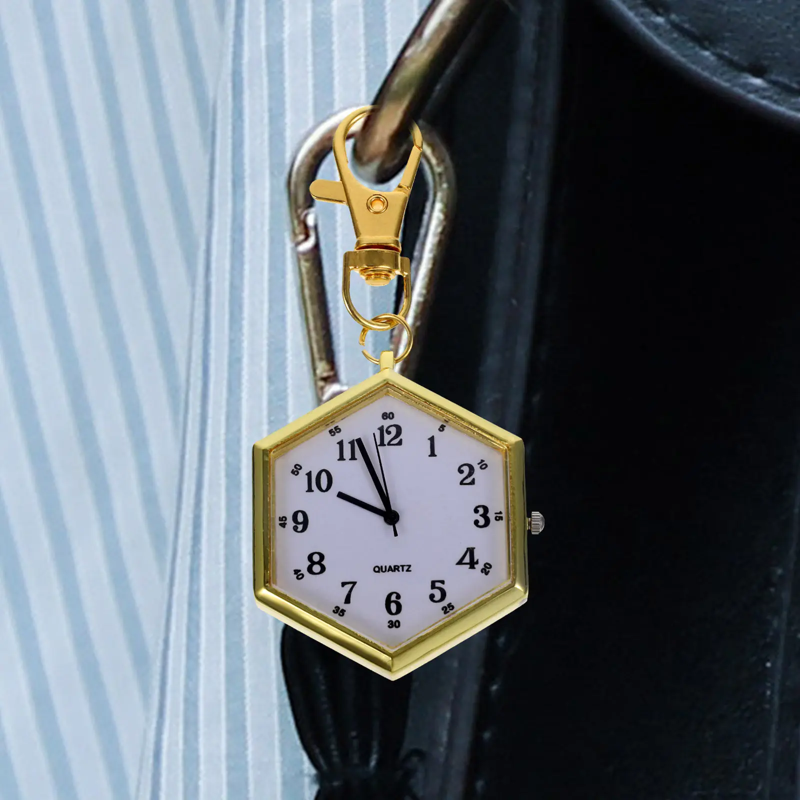 

Креативные шестиугольные карманные часы-брелок в ретро-стиле, подвеска-пряжка для ключей, декоративное украшение для сумки, рюкзака, ремня