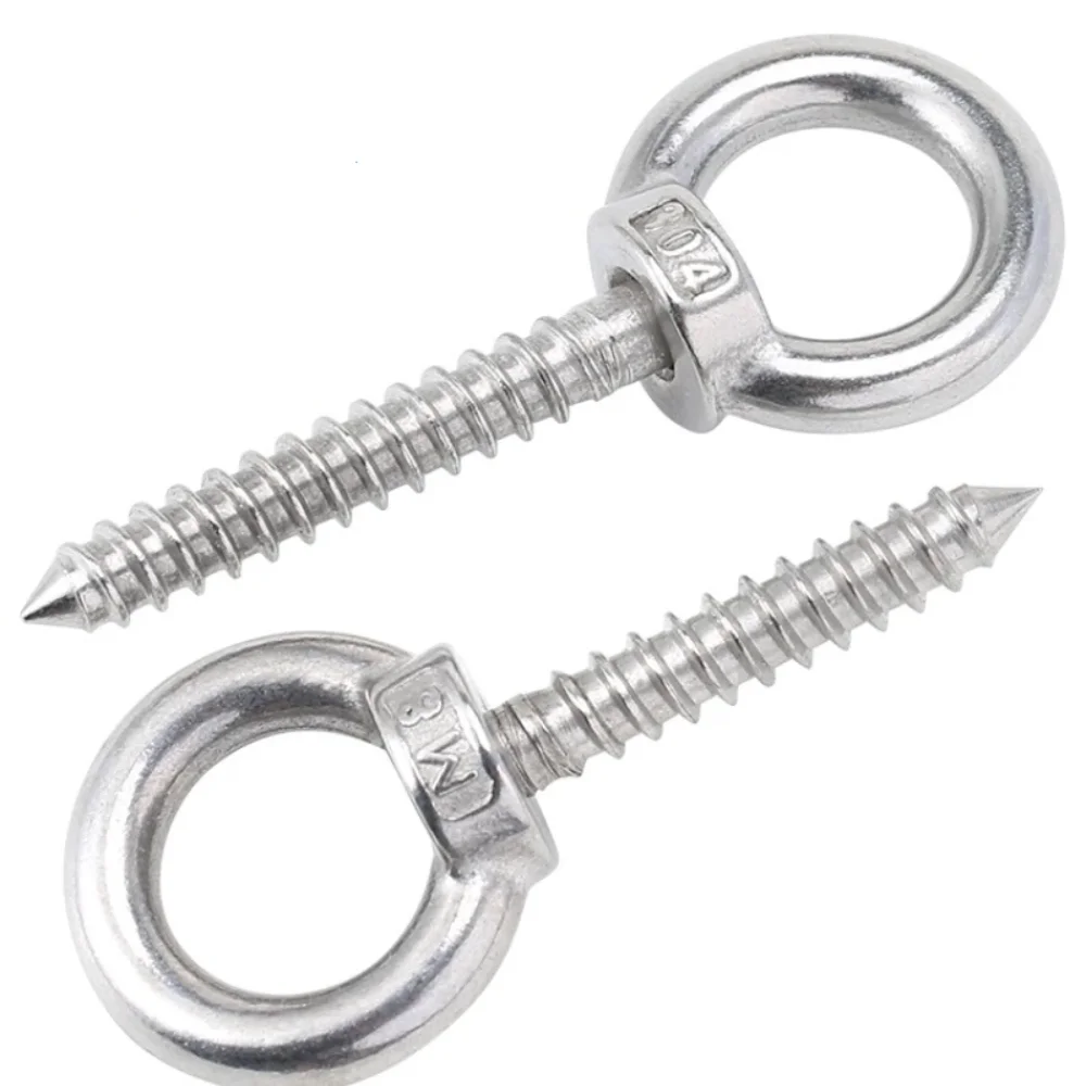 304 Stainless Steel Eye Nut Self Tapping Screw Sheep Eye Round Ring Self Tapping Screw Hook M4 M5 M6 M8 M10 M12