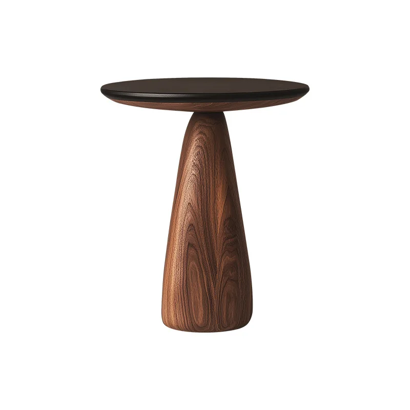 

Medieval solid wood side table, modern simple round small coffee table, sofa side table, bedroom bedside table