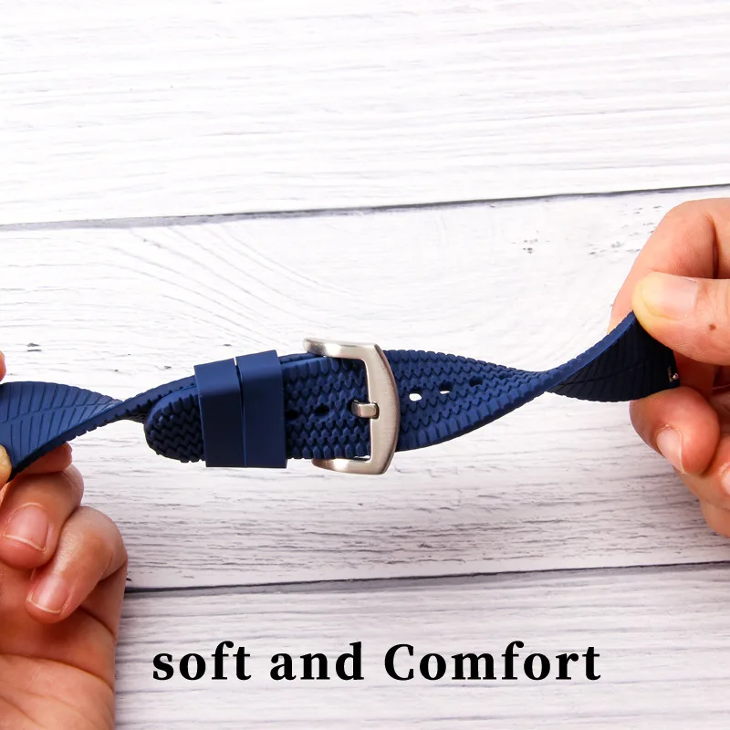 18mm 20mm 22mm 24mm cinturino per orologio in silicone morbido e traspirante di alta qualità per accessori per cinturini impermeabili in gomma universale