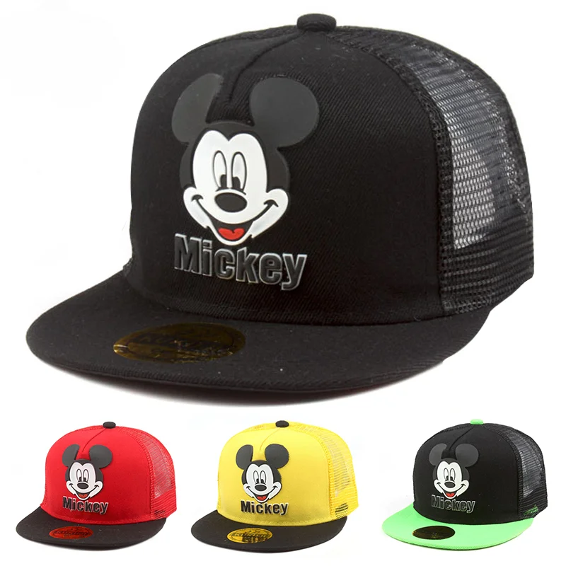 Disney Waflera Mickey Mouse Baby Hat For Children Boy Girl Baseball Cap Fashion Kids Snapback Hip Hop Hat Children\'s Hats Caps