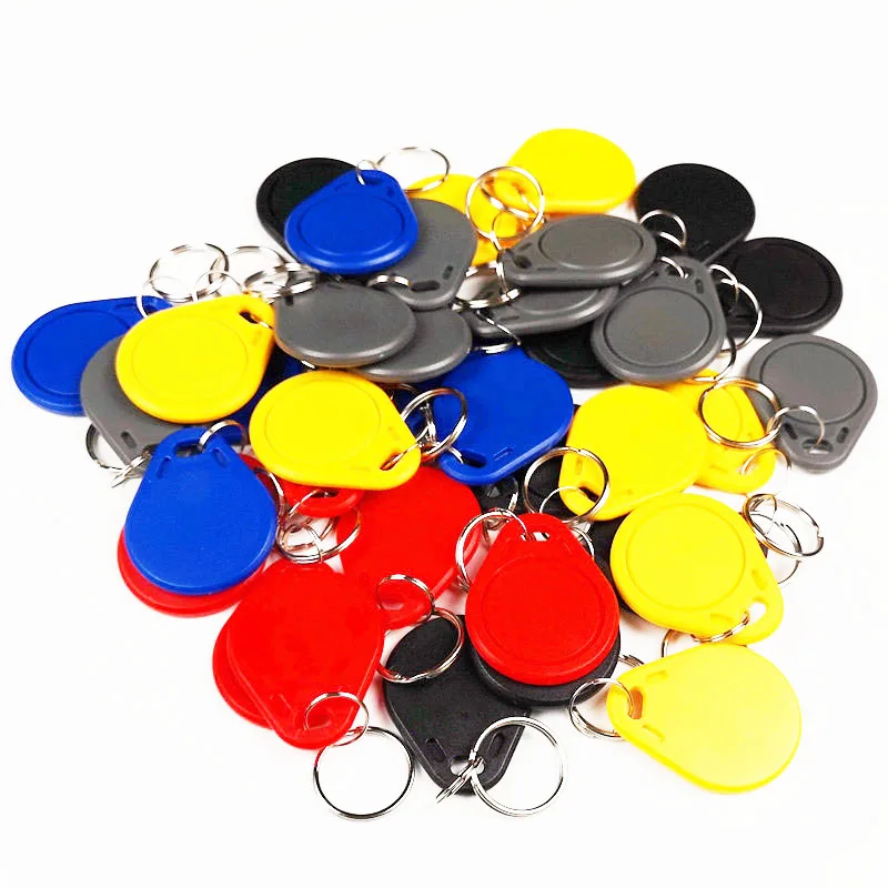 10Pcs RFID Keytags Mifare 13.56MHz 14443A M1 S50 Small Smart IC Key Ring Tag Keyfob Token Nfc Access Control Keycard