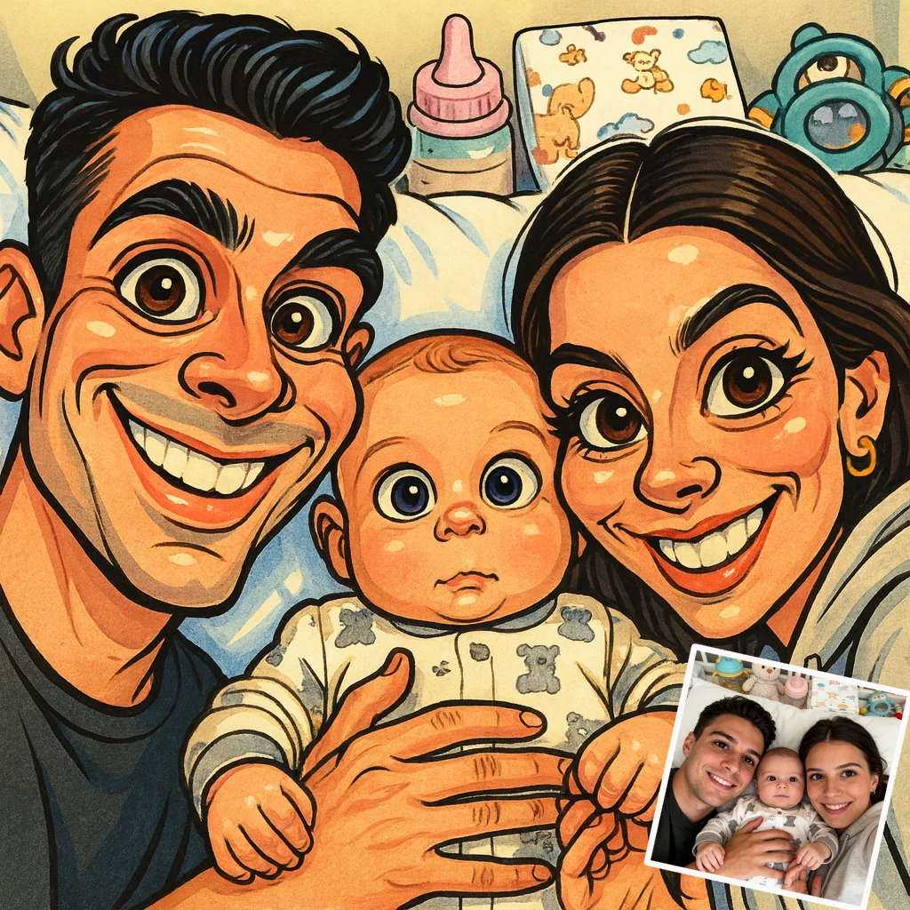 خدمة رسوم متحركة صور عائلية مخصصة: فن ديكور منزلي مخصص وفريد من نوعه ومبتكر، هدية عيد ميلاد مثالية للآباء