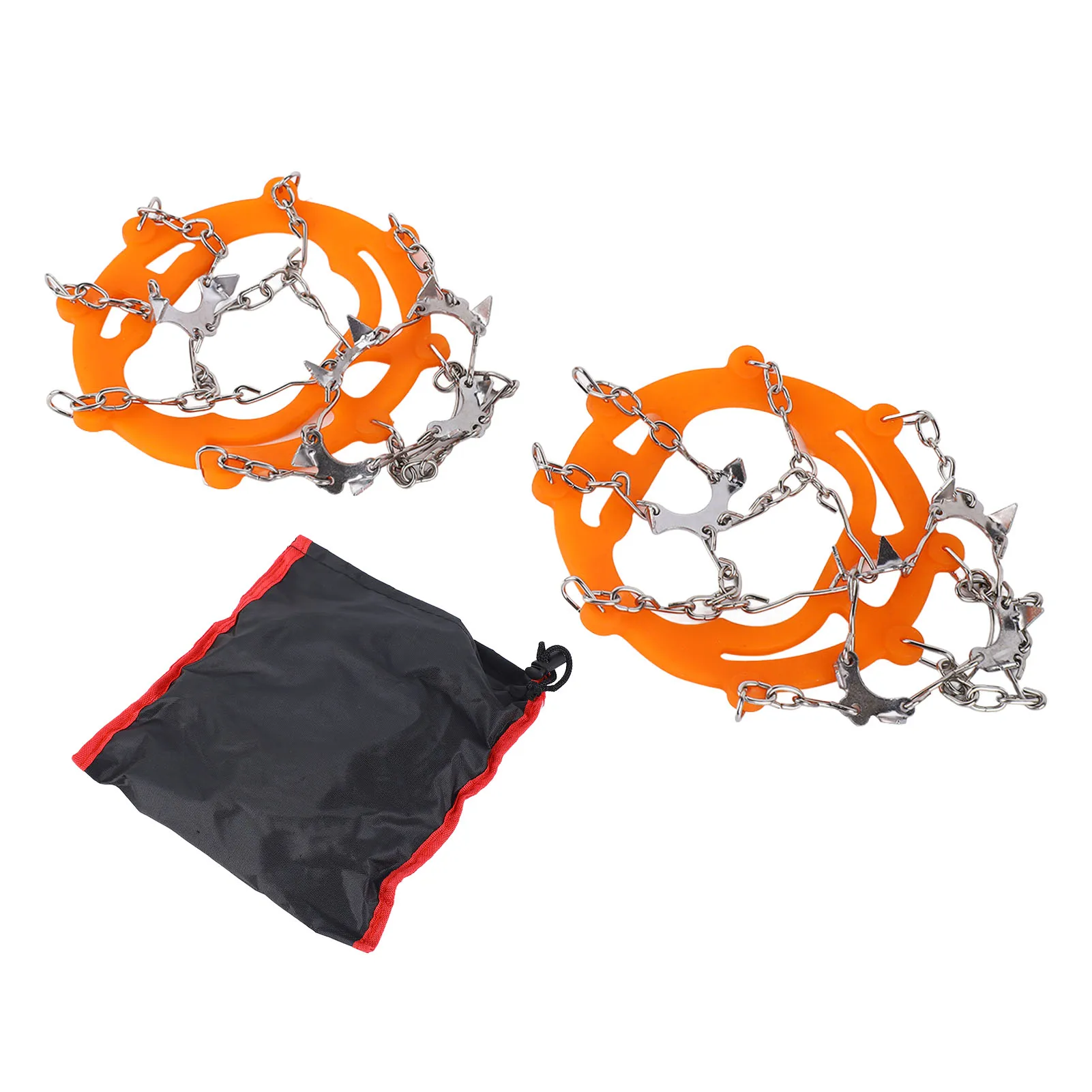 

Orange Anti-Slip Crampons for Hiking Boots Shoes Outdoor Ice Grips for Mountaineering Walking Climbing Men Women