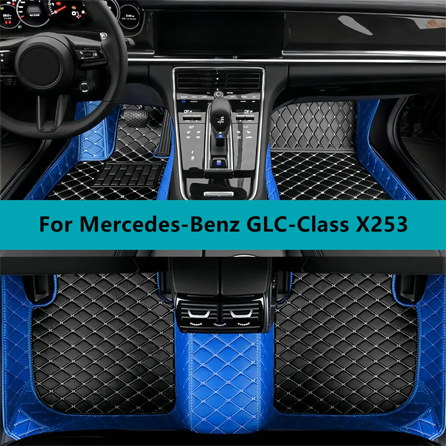 

Leather Car Floor Mats For Mercedes-Benz GLC-Class X253 2019 2020 2021 2022 2023 All Weather Waterproof Car Floor Mats