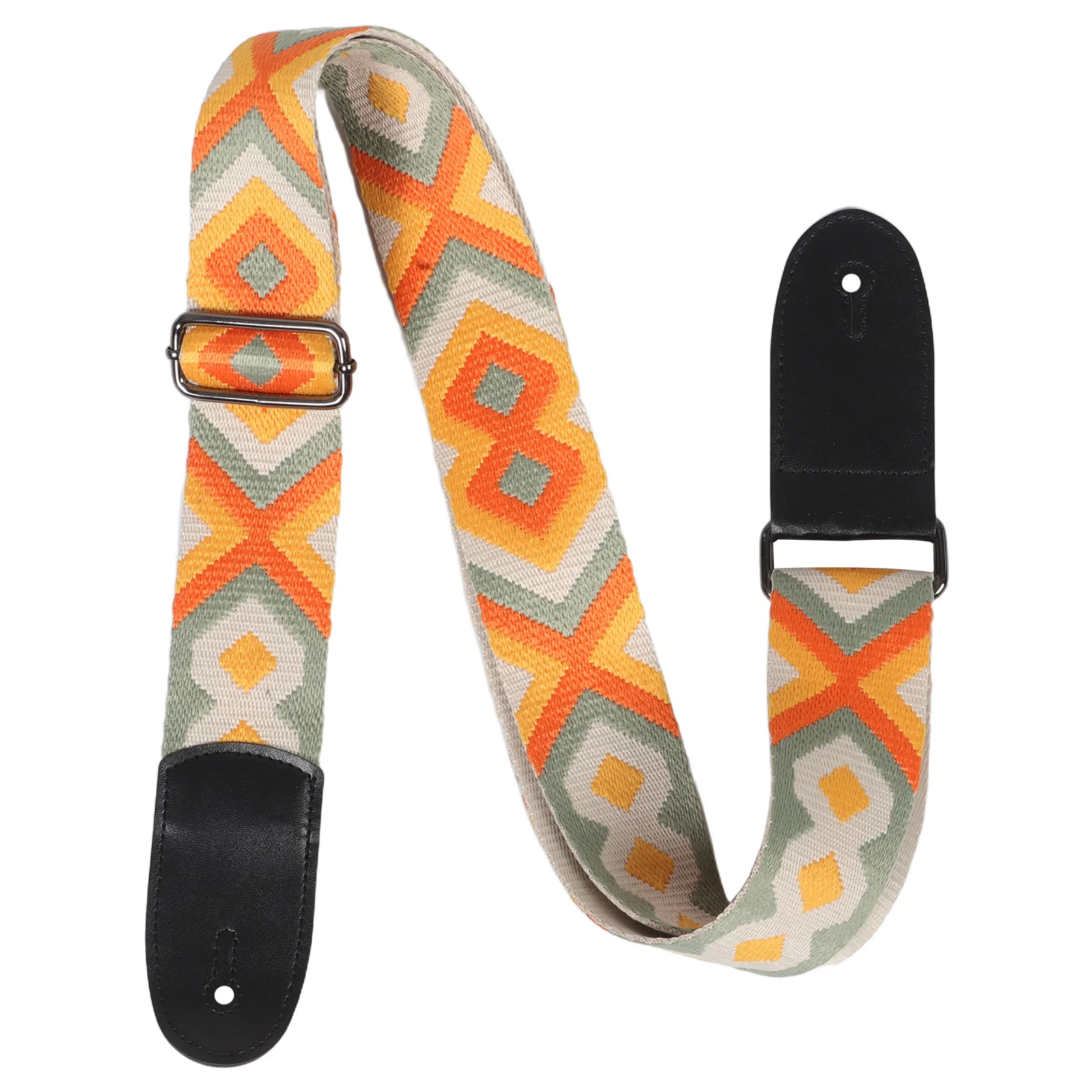 

Ethnic Design Heavy Duty Guitar Strap Adjustable Length Wide Comfort Fit for Bass Acoustic Electric Guitars Crossbody Bag Style