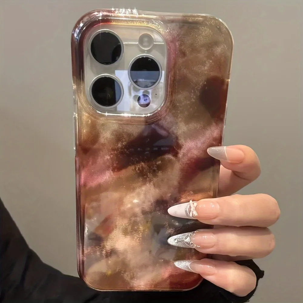 

Phone Case For iPhone 11 12 13 14 15 16 17 Pro Max XS X XR 7 8 Plus 16E 17 Air With Blue Polka Dot Patterned Foil Wrinkled Cover