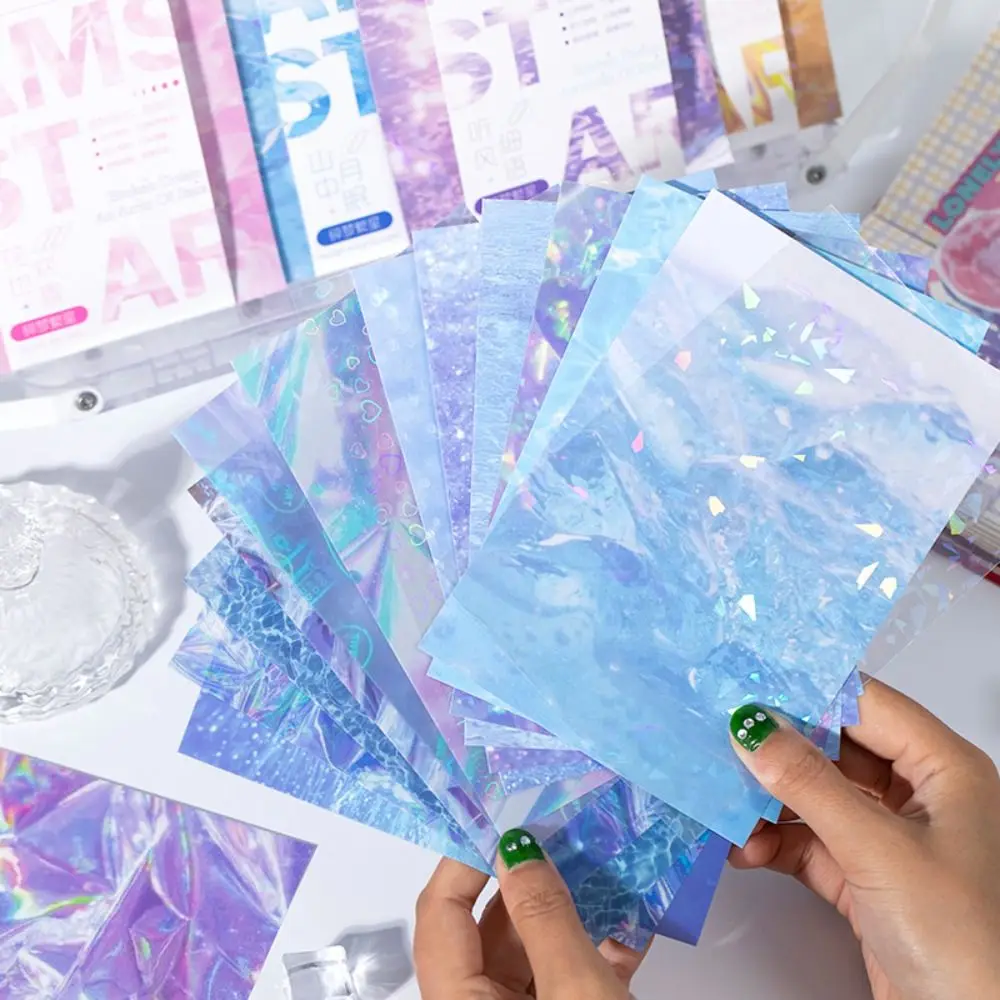 INS Dreamy Collage Sticker Laser Aesthetic Message Paper Sticky Memo Sticker Journal Material