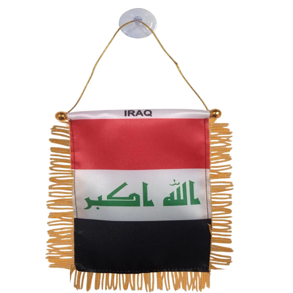 Directly Delivery Car Window Decoration Stain Bunting Pennant Iraq Flags