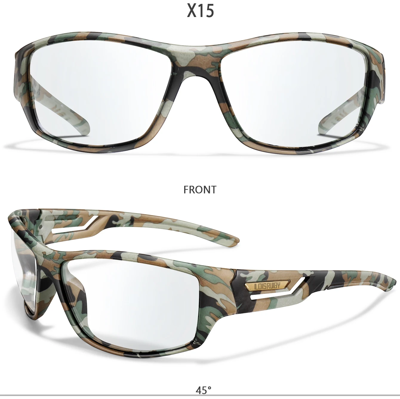 Photochrome Sonnenbrille für Herren, Camo-Militärstil, Festival-Geschenke, Angeln, Radfahren, Reiten, Laufen, Angeln und Fahren – Detail 6