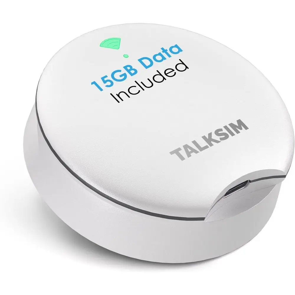 Portable 15GB 4G LTE Mobile Hotspot with Multi-Carrier Support for 10 Devices, USA Coverage, No Contract (White)