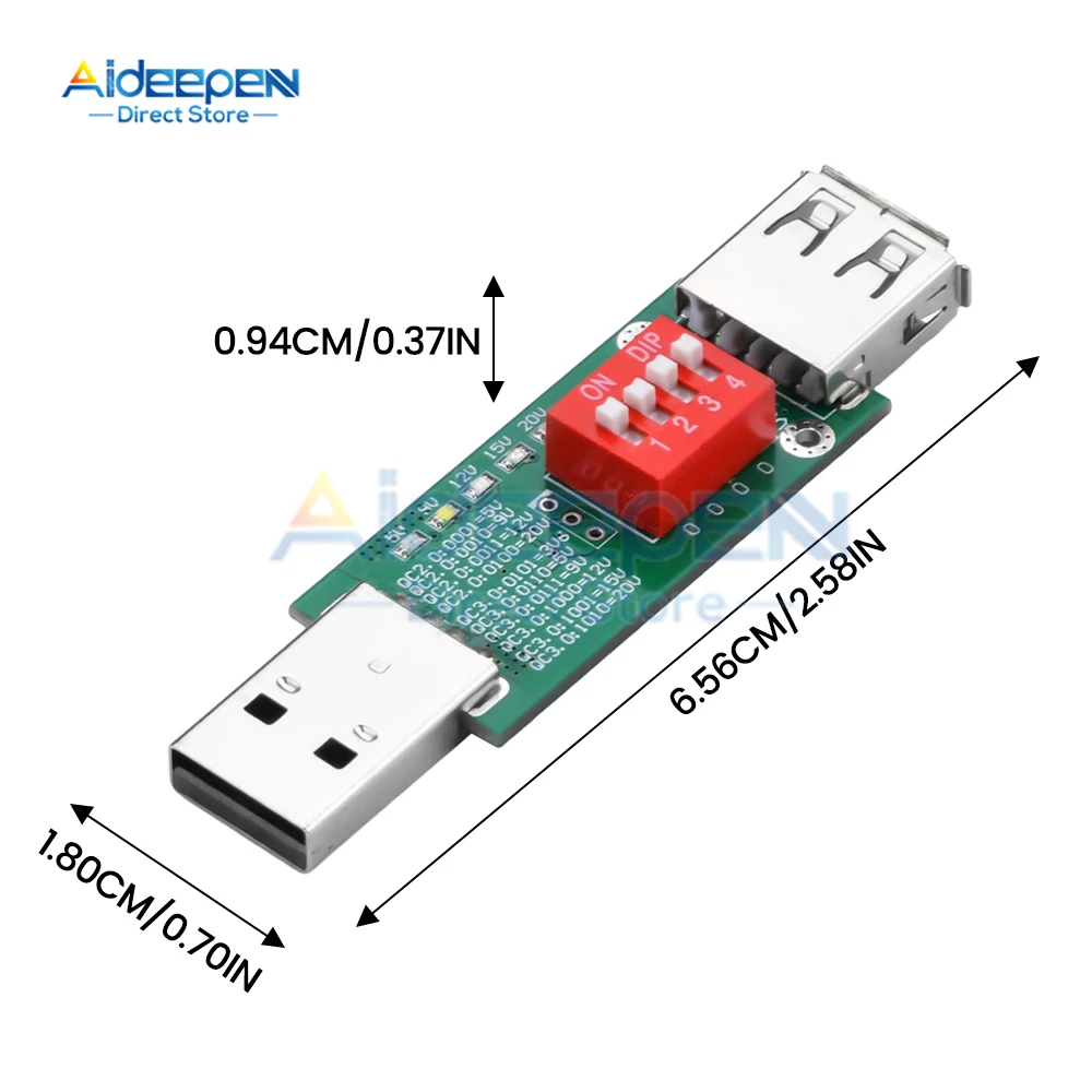 QC2.0 QC3.0 Deception Aging Detection Fast Charging Adapter Test Board USB Interface 5V/9V/12V/15V/20V Trigger Voltage Detector