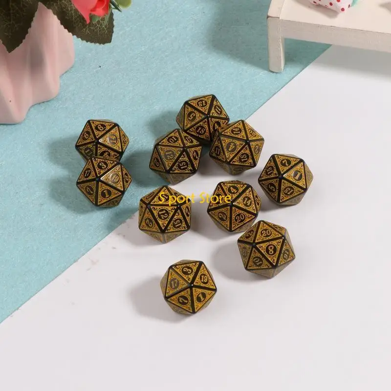 

U2JB 10pcs 5 Colors Multibaceed D20 Полиадральный TRPG Games Games Set Game