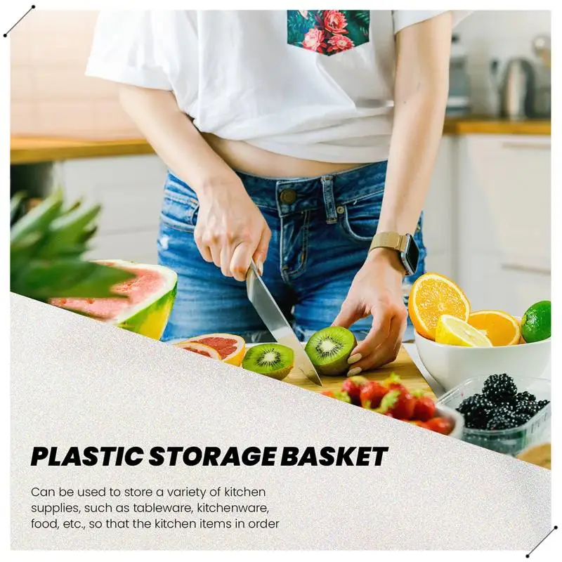 Stackable Plastic Basket Kitchen Storage Basket Fruit & Vegetable Plastic Storage Basket Plastic Storage Rack