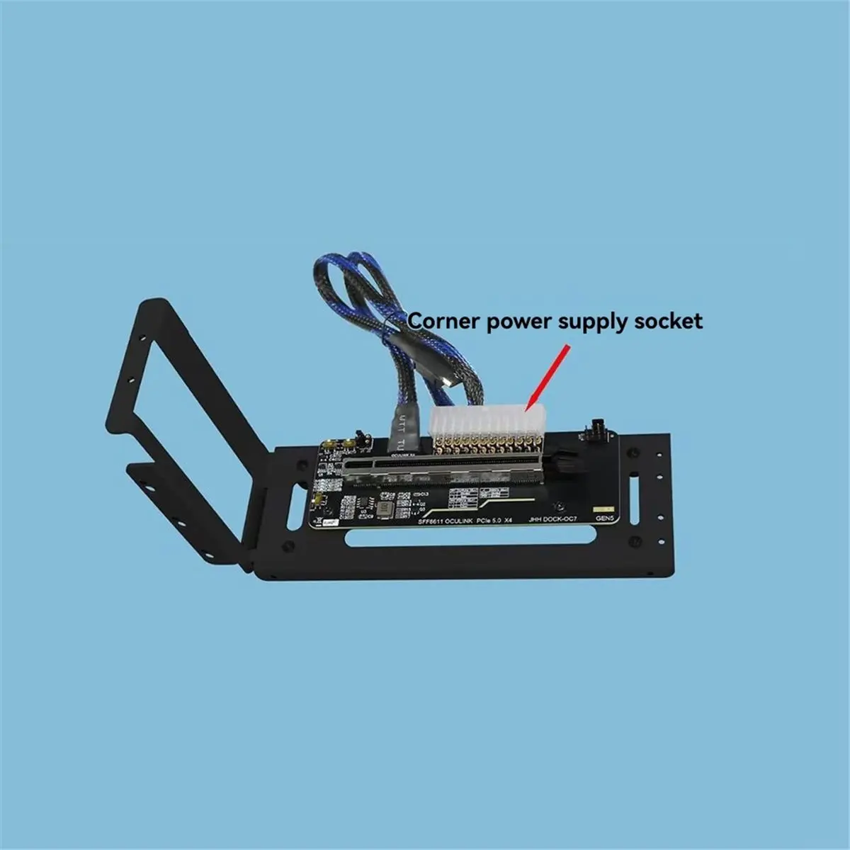 GPU OCuLink GPU Dock PCIe 5.0x4 GDP كمبيوتر محمول إلى بطاقة رسومات الفيديو الخارجية M.2 Oculink SFF8611 إلى PCIE X16 بيند أبيض