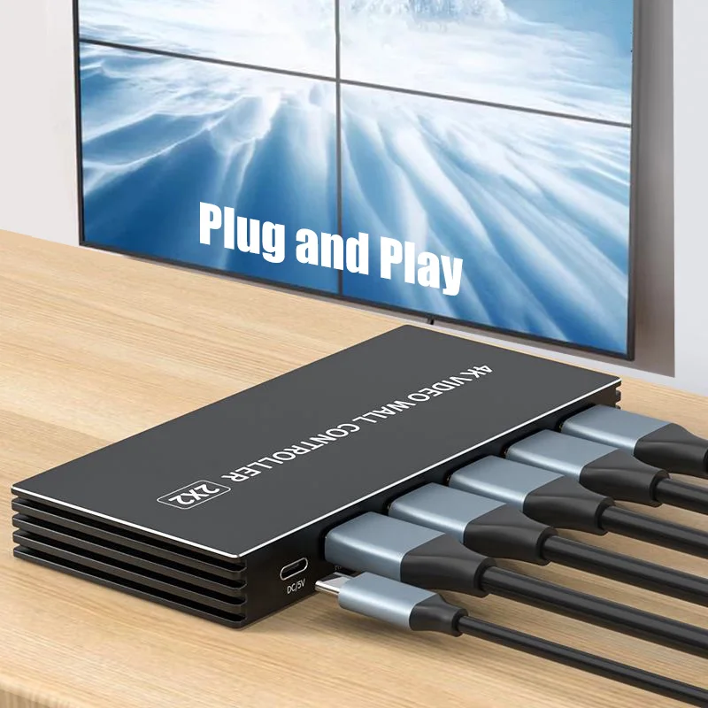 

4K HDMI Video Wall Controller 2x2 HDMI Video Wall Processor 1X2 1X4 1X3 2X1 3x1 4X1 Multi Screen Splicing Processor 4 TV Splicer