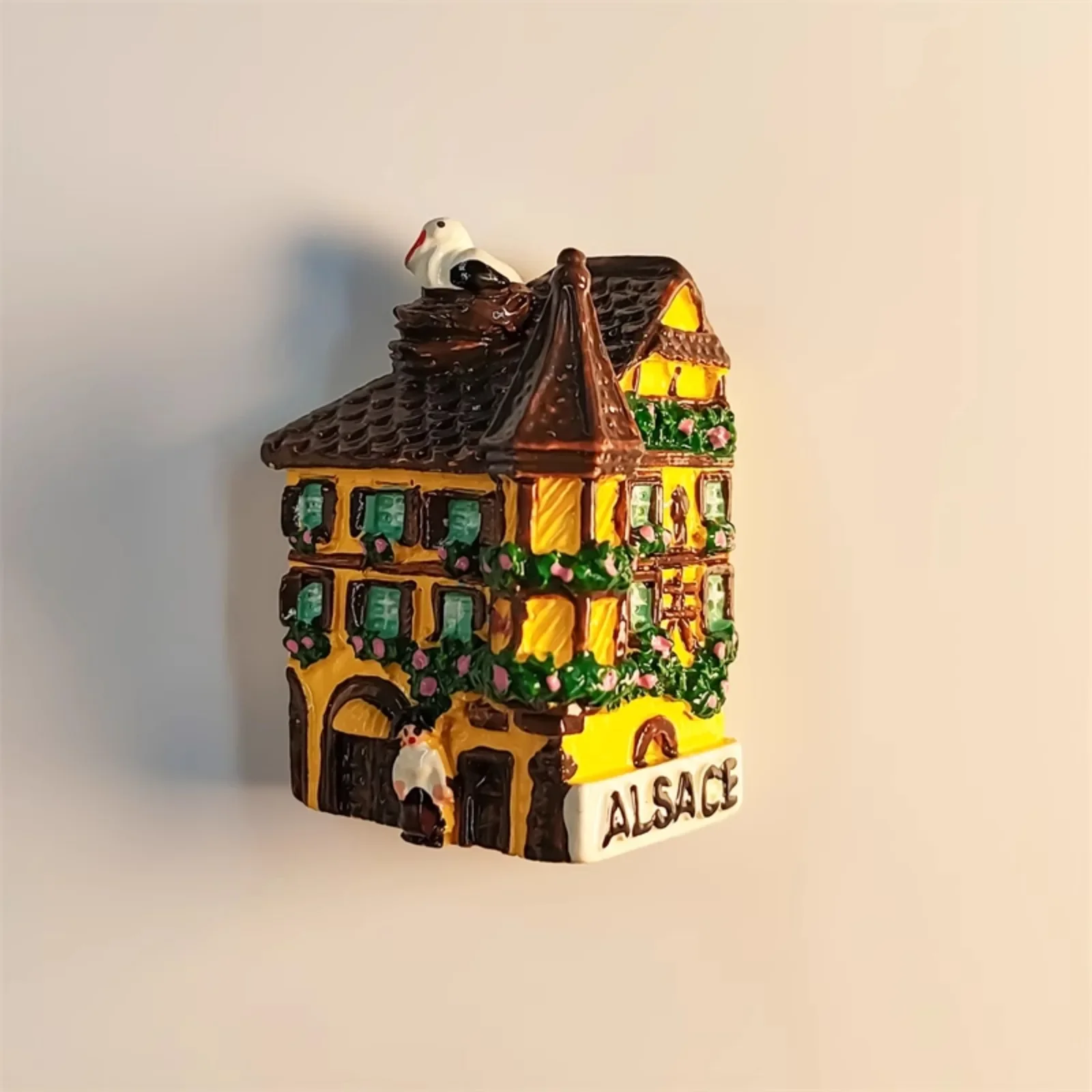 French Alsace House Refrigerator Magnet Hand-painted Home Decor Fridge Sticker Tourist Souvenir Collection Gift