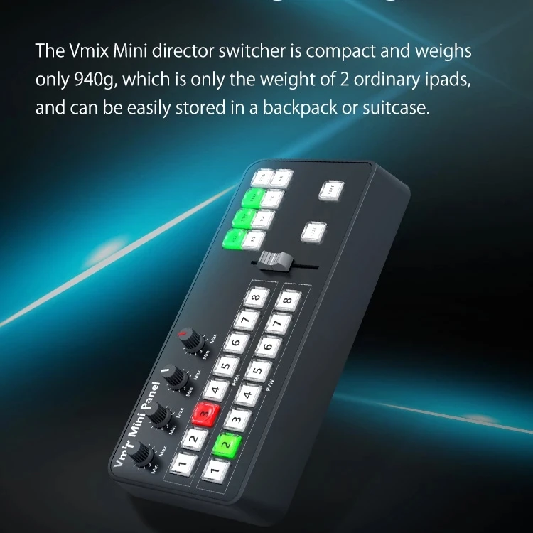 New Video Vmix Mini Switcher Control Panel MIDI2.0 Video Recording Switchboard for OBS Ins TV Broadcasts