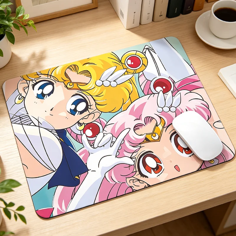 Sailor Moons Mouse Pad Cartoon Anime Office Study Tabletop Decoration Supplies Periphery Lock Edge Thickened Mouse Pads Gifts