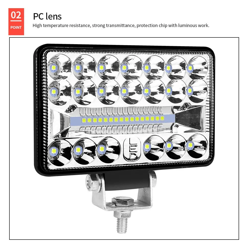 2pcs 5inch LED Light Bar Offroad Spot Flood LED Work Light for Truck Car Boat Tractor 4x4 Atv Headlights 12V 24V