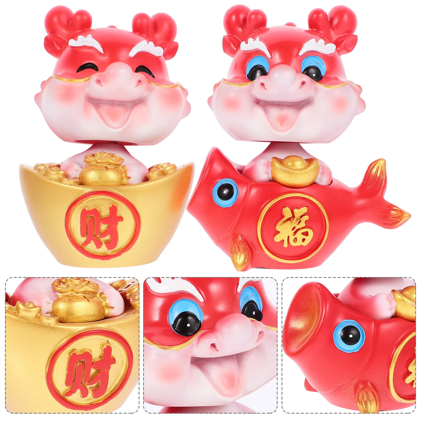 

2Pcs Dragon Resin Desktop Decoration Chinese Zodiac Craft Decor for Home Office Tabletop Display Desktop Adorn