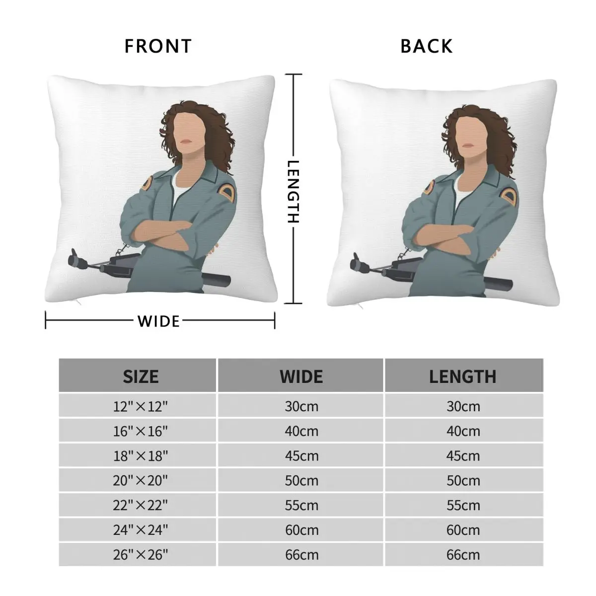 Ellen Ripley Alien Movie Square Pillowcase Polyester Linen Velvet Creative Zip Decorative Sofa Cushion Cover