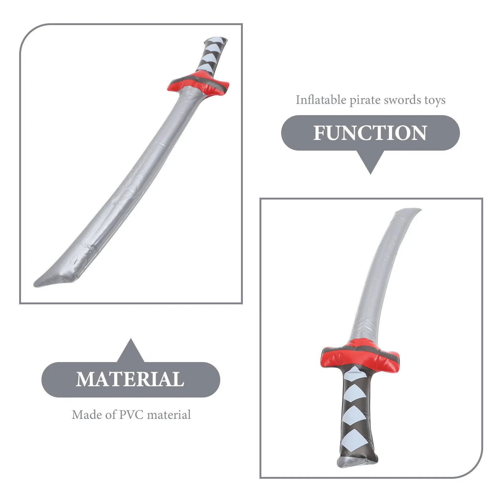 

Набор из 10 надувных пиратских мечей из безопасного ПВХ для детских ролевых игр, украшения вечеринок, косплея, мероприятий, Хэллоуина, сценических представлений и развлечений