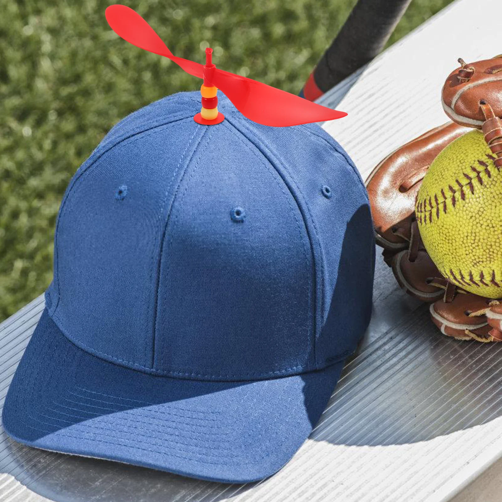 2 stuks Dragonfly Hat Propeller Kleurrijke Cap Top Decoratie Leuke Baseball Cap Helikopter Accessoire Afneembaar Wervelend